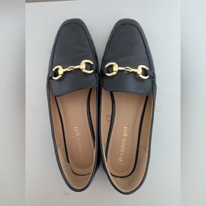 Black Loafer With Gold Horse Bit Size 8.5